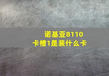 诺基亚8110卡槽1是装什么卡