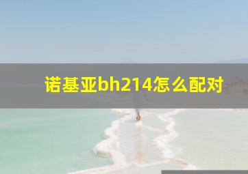 诺基亚bh214怎么配对