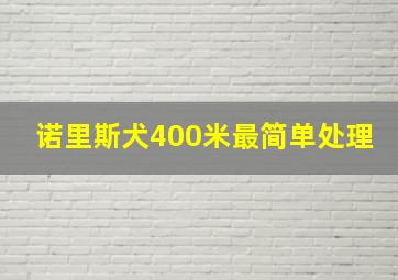 诺里斯犬400米最简单处理