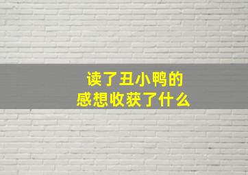 读了丑小鸭的感想收获了什么