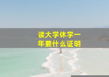 读大学休学一年要什么证明