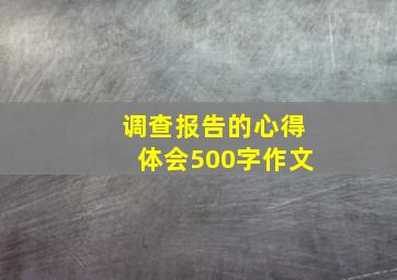 调查报告的心得体会500字作文