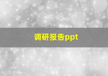 调研报告ppt