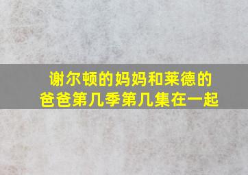 谢尔顿的妈妈和莱德的爸爸第几季第几集在一起