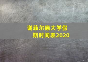 谢菲尔德大学假期时间表2020