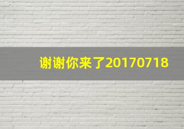 谢谢你来了20170718