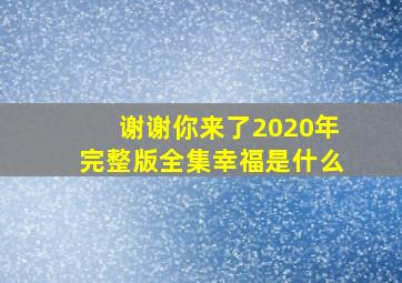 谢谢你来了2020年完整版全集幸福是什么