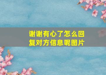 谢谢有心了怎么回复对方信息呢图片