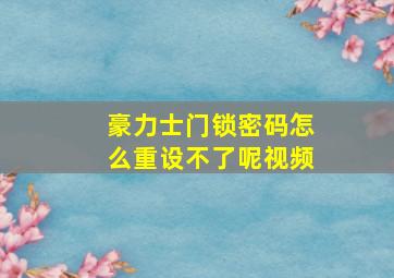 豪力士门锁密码怎么重设不了呢视频