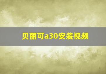 贝丽可a30安装视频