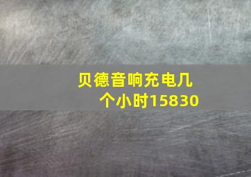 贝德音响充电几个小时15830