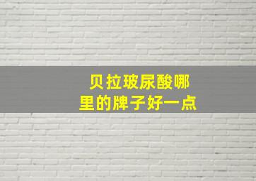 贝拉玻尿酸哪里的牌子好一点