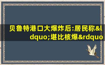 贝鲁特港口大爆炸后:居民称“堪比核爆”