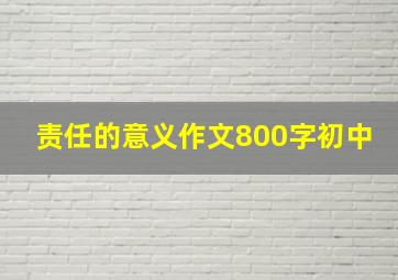 责任的意义作文800字初中