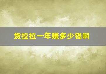 货拉拉一年赚多少钱啊