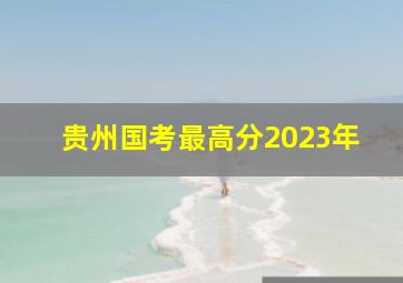 贵州国考最高分2023年