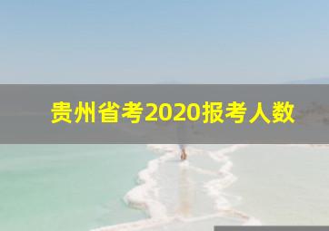 贵州省考2020报考人数