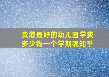 贵港最好的幼儿园学费多少钱一个学期呢知乎