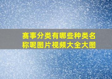 赛事分类有哪些种类名称呢图片视频大全大图