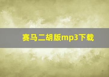 赛马二胡版mp3下载