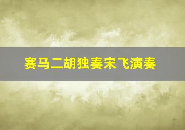 赛马二胡独奏宋飞演奏