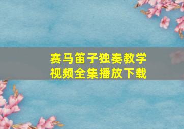 赛马笛子独奏教学视频全集播放下载