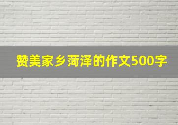 赞美家乡菏泽的作文500字