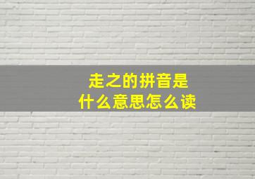 走之的拼音是什么意思怎么读