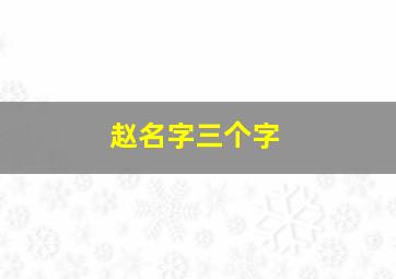 赵名字三个字