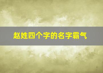 赵姓四个字的名字霸气