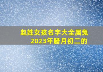 赵姓女孩名字大全属兔2023年腊月初二的