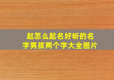 赵怎么起名好听的名字男孩两个字大全图片