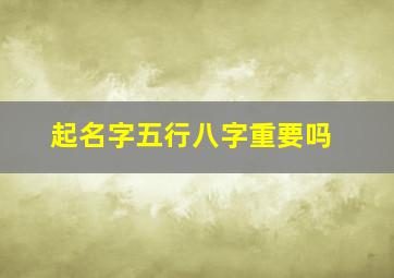 起名字五行八字重要吗