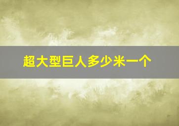 超大型巨人多少米一个