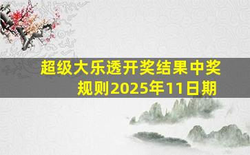 超级大乐透开奖结果中奖规则2025年11日期