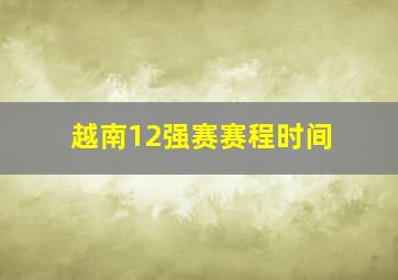 越南12强赛赛程时间