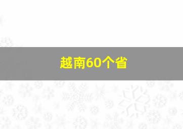 越南60个省