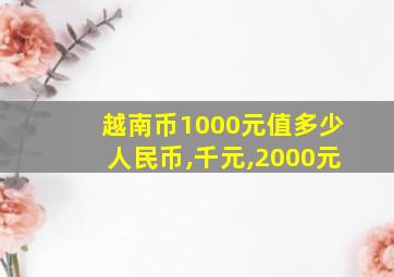 越南币1000元值多少人民币,千元,2000元