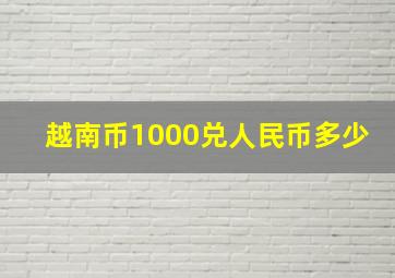 越南币1000兑人民币多少