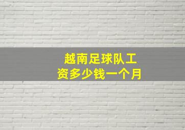 越南足球队工资多少钱一个月