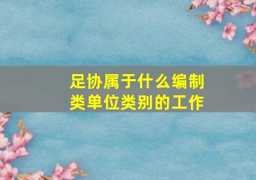 足协属于什么编制类单位类别的工作