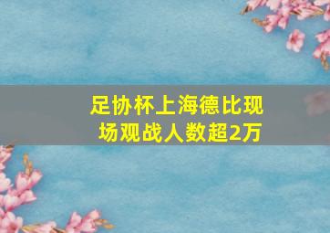 足协杯上海德比现场观战人数超2万