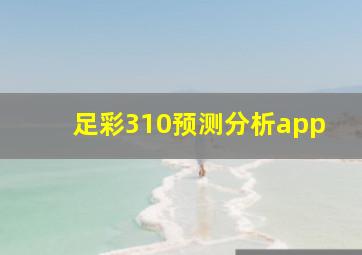 足彩310预测分析app