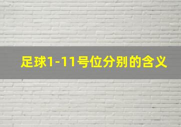 足球1-11号位分别的含义