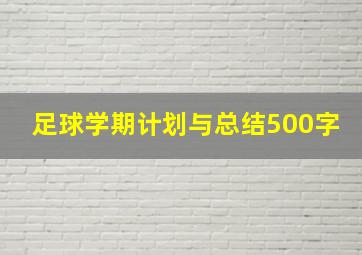 足球学期计划与总结500字