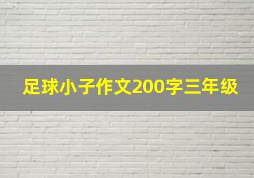 足球小子作文200字三年级