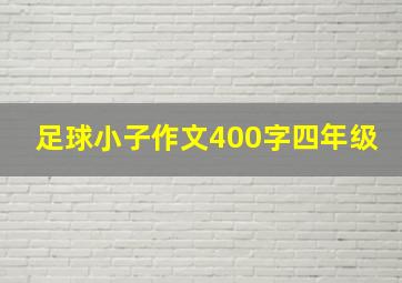 足球小子作文400字四年级