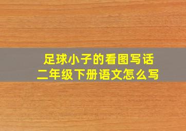 足球小子的看图写话二年级下册语文怎么写