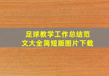 足球教学工作总结范文大全简短版图片下载