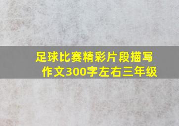 足球比赛精彩片段描写作文300字左右三年级